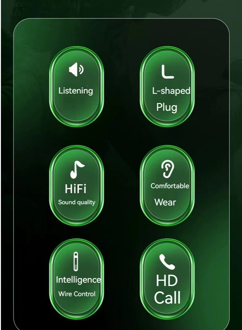 سماعات رأس سلكية احترافية للألعاب الرياضية الإلكترونية على شكل حرف L (أسود) - Image 5