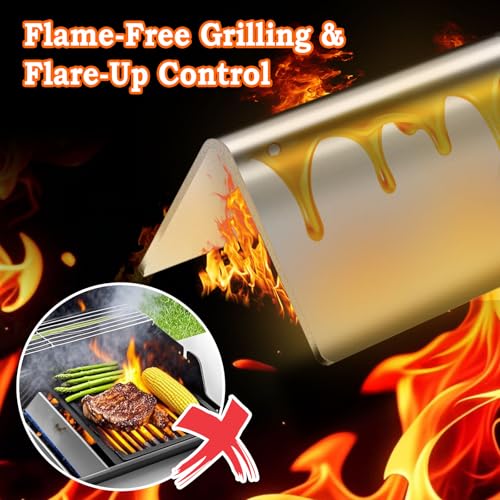 GasSaf 15.3inch Flavorizer Bar Replacement for Weber 7635, Spirit 200 Series, Spirit E-210, S-210, E-220, S-220 with Front Controls Panel, 3-Pack Stainless Steel Flavor Bar(15.3"x3.5"x2.5") - Image 5