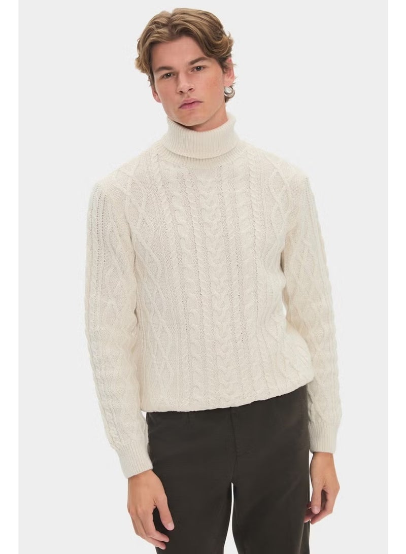 JUNE Men's Regular Fit Turtleneck Knit Detailed Knitwear Sweater - Image 2