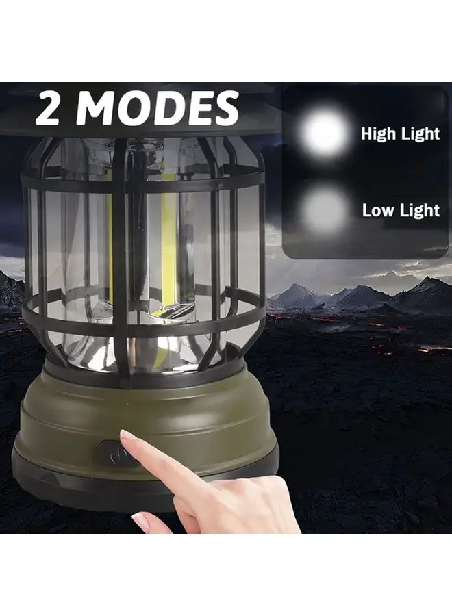 MACROCOSM LED Retro Camping Lantern 1pc Black Portable Hook Light for Outdoor Garden - Image 4