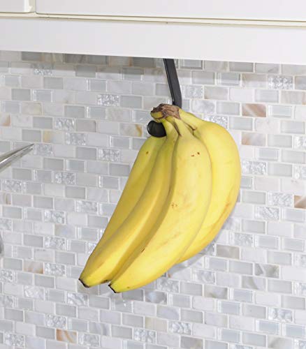 Gadjit Banana Hook Under Cabinet Hanger Ripens Bananas with Less Bruises, Folds up Out of Sight When Not in Use, Saves Countertop Space, Self-Adhesive + Pre-drilled Screw Holes (Black) - Image 5