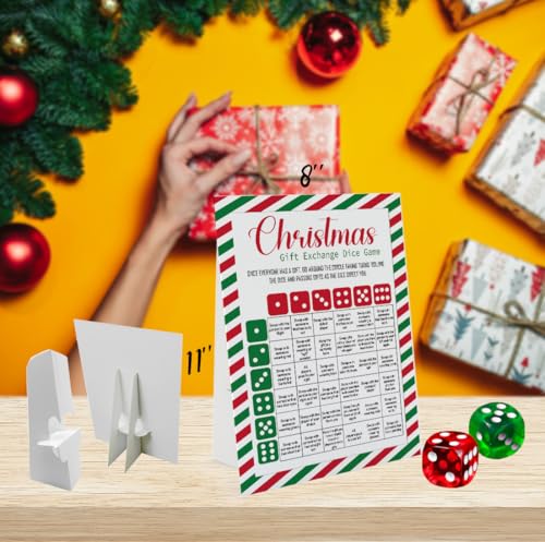 Xenseou Exchange Dice Game One Instruction Standing Sign with 2 Dice Christmas Group Party Game Xmas Gift Swap GameSDGE01 - Image 5