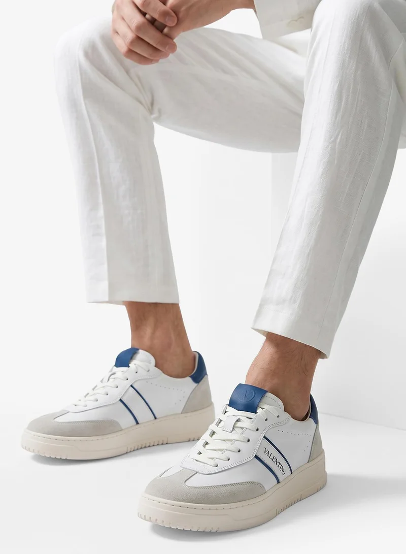 Valentino By Mario Valentino 750-WHITE/BLU Casual Low Top Sneakers for Men | Best Price UAE