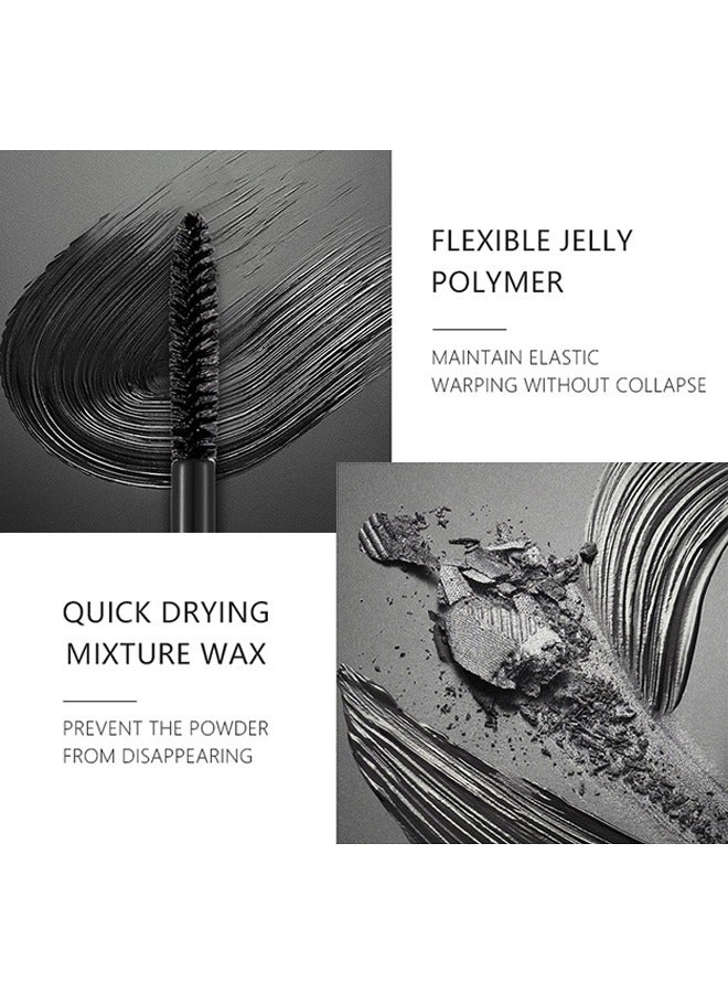 pudaier Mascara Thick-Volumizing Waterproof Mascara Natural Long-lasting Waterproof Silicone Brush 4D Mascara(Black) - Image 3