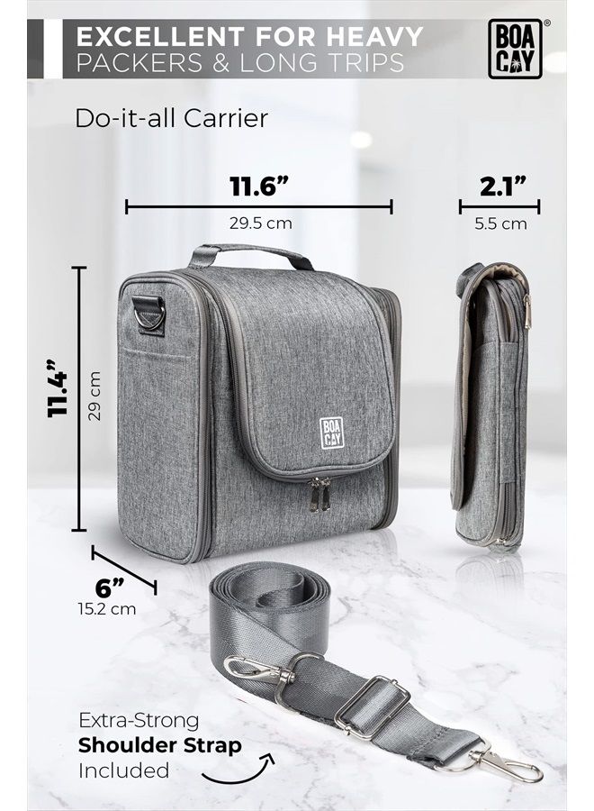 BOACAY Extra Large Hanging Travel Toiletry Bag for Women and Men, Makeup Bag, Bathroom & Shower Organizer Kit for Accessories, Cosmetics, Essentials - Image 3