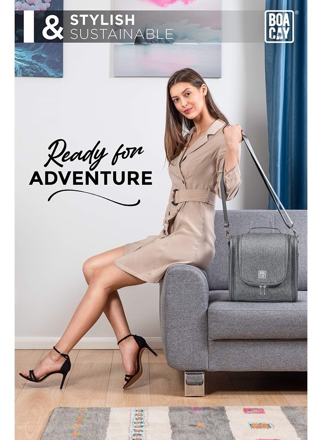 BOACAY Extra Large Hanging Travel Toiletry Bag for Women and Men, Makeup Bag, Bathroom & Shower Organizer Kit for Accessories, Cosmetics, Essentials - Image 5