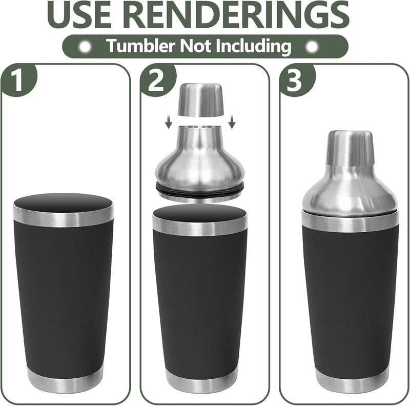 KEUYE Cocktail Shaker Lid Compatible With YETI Rambler 20oz/Tumbler 20oz/16oz Pints/10oz Mug/10oz Lowball/24oz Mug,Stainless Steel Cocktail Shaker Lid Only - Image 5