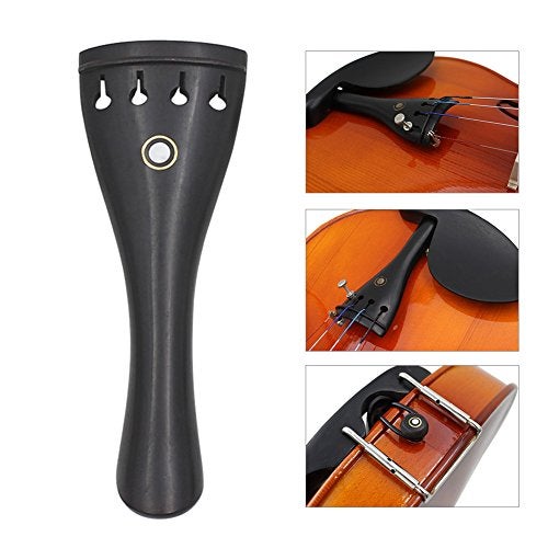 VGEBY Violin Tailpiece, 3 in 1 Ebony Tailpiece with Rope Fine Tuners Kits for 4/3 4/4 Violin Violin Tailpiece Violin Tailpiece 4/4 Ebony - Image 5