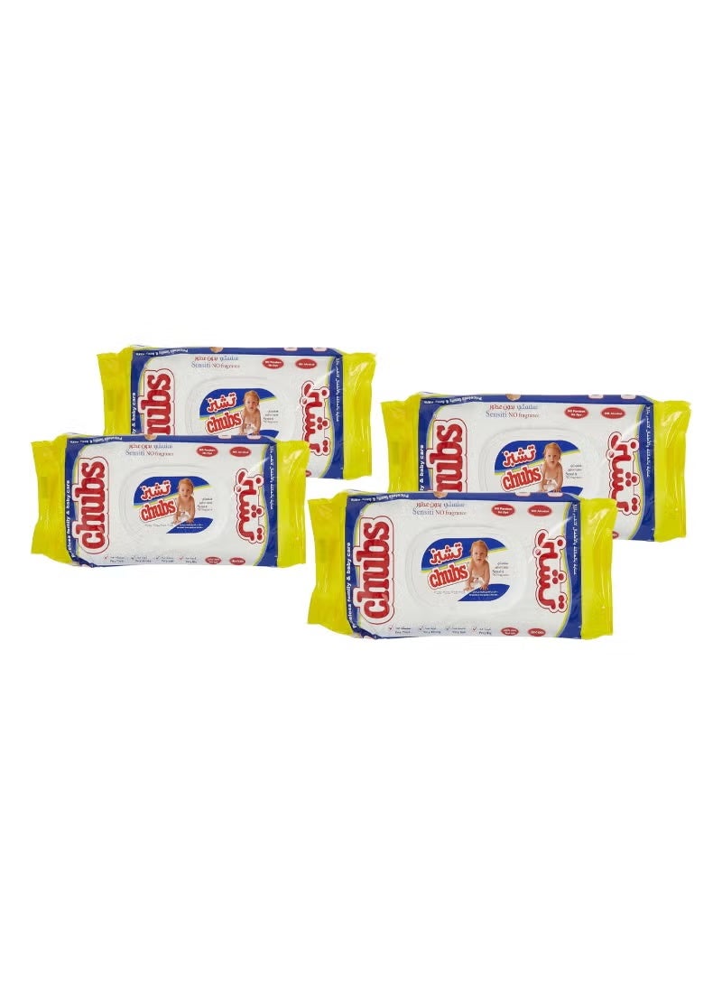 Chubs Family Wipes 40's Pack Sensiti - 4X40 Wipes, 160 Pieces - Image 2