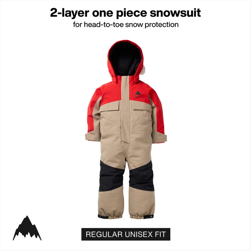 Burton Toddlersâ€™ 2-Layer Insulated One Piece â€“ Waterproof Winter Snowsuit for Boys & Girls â€“ Flame Scarlet/Summit Taupe, 4T - Image 2
