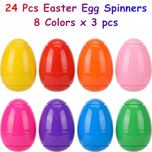 Howzcci 24 Pack Easter Egg Fidget Spinner Toys Novelty Spinning Tops Toys for Kids Boys Girls Easter Egg Hunt Easter Basket Stuffers Party Favors Gifts - Image 5