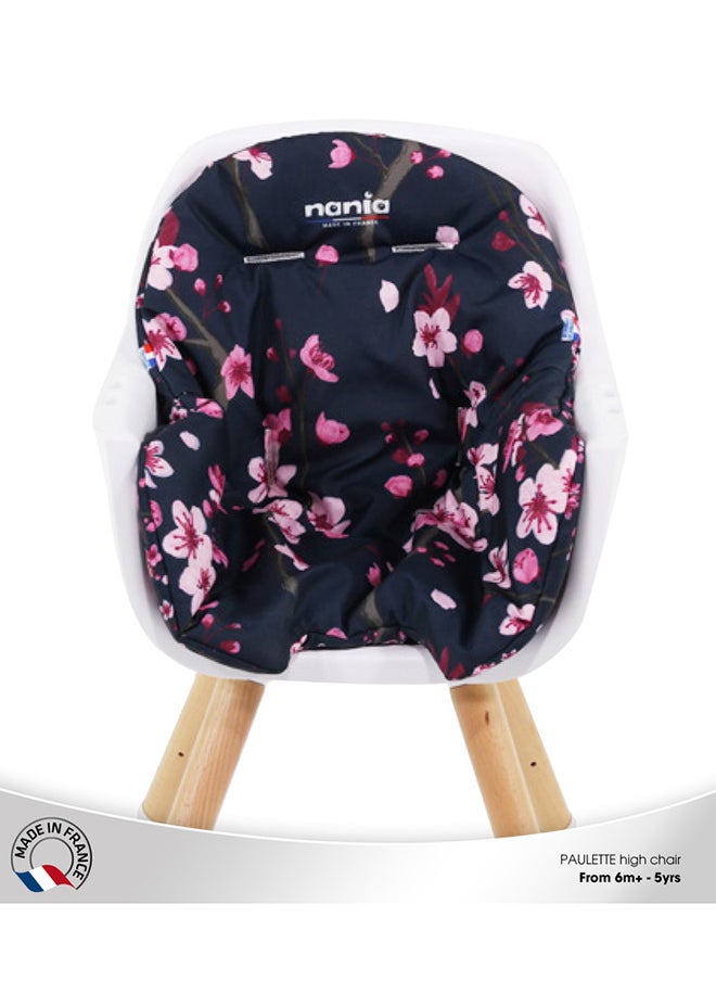 Nania - 2 In 1 Paulette High Chair With Reversible Cushion And Adjustable Tray, 6M+, Cherry - Image 1