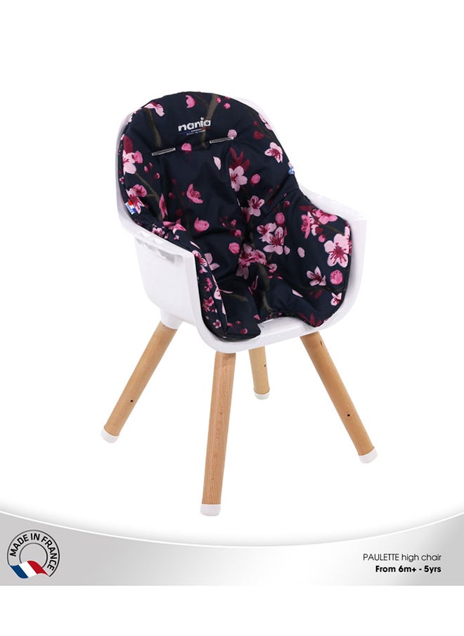 Nania 2 In 1 Paulette High Chair With Reversible Cushion And Adjustable Tray, 6M+, Cherry  - Image 4