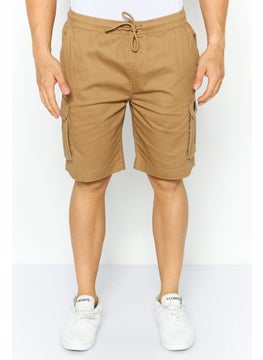 Threadbare Men Solid Cargo Shorts, Tan  - Image 1