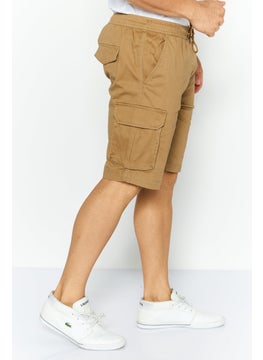 Threadbare Men Solid Cargo Shorts, Tan  - Image 3