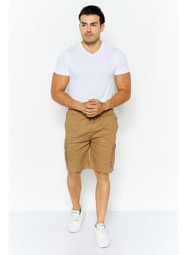 Threadbare Men Solid Cargo Shorts, Tan  - Image 2