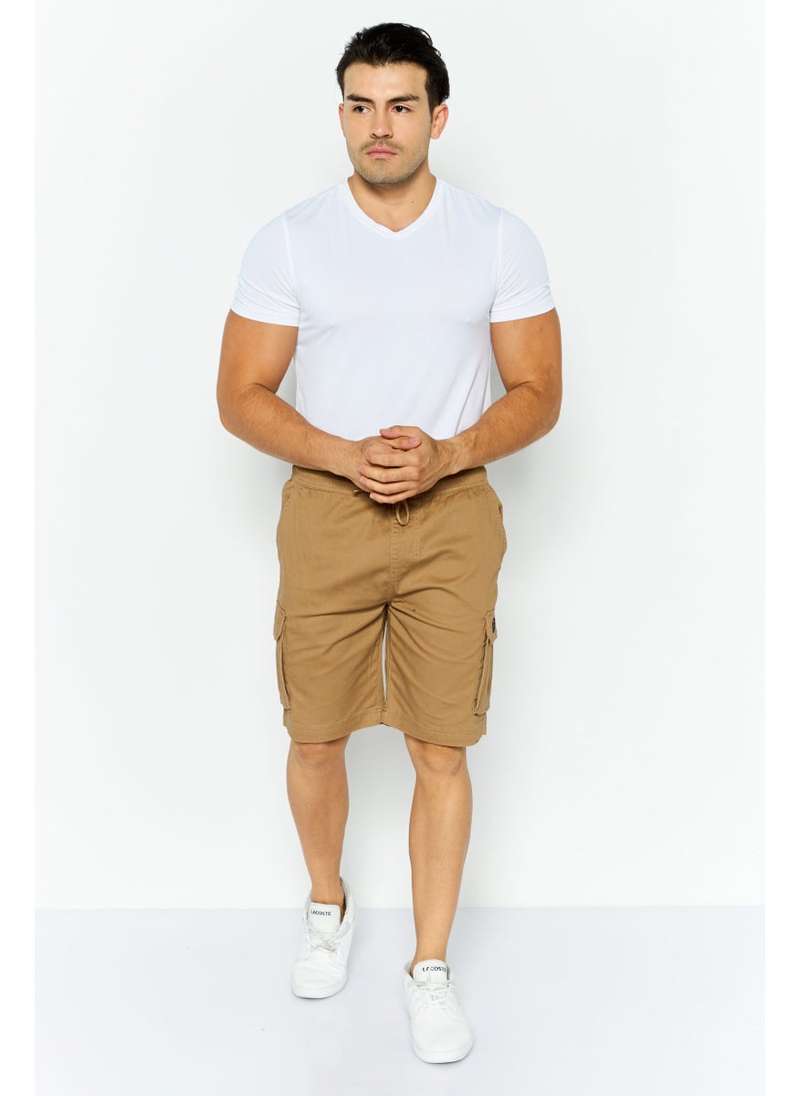 Threadbare Men Solid Cargo Shorts, Tan  - Image 2