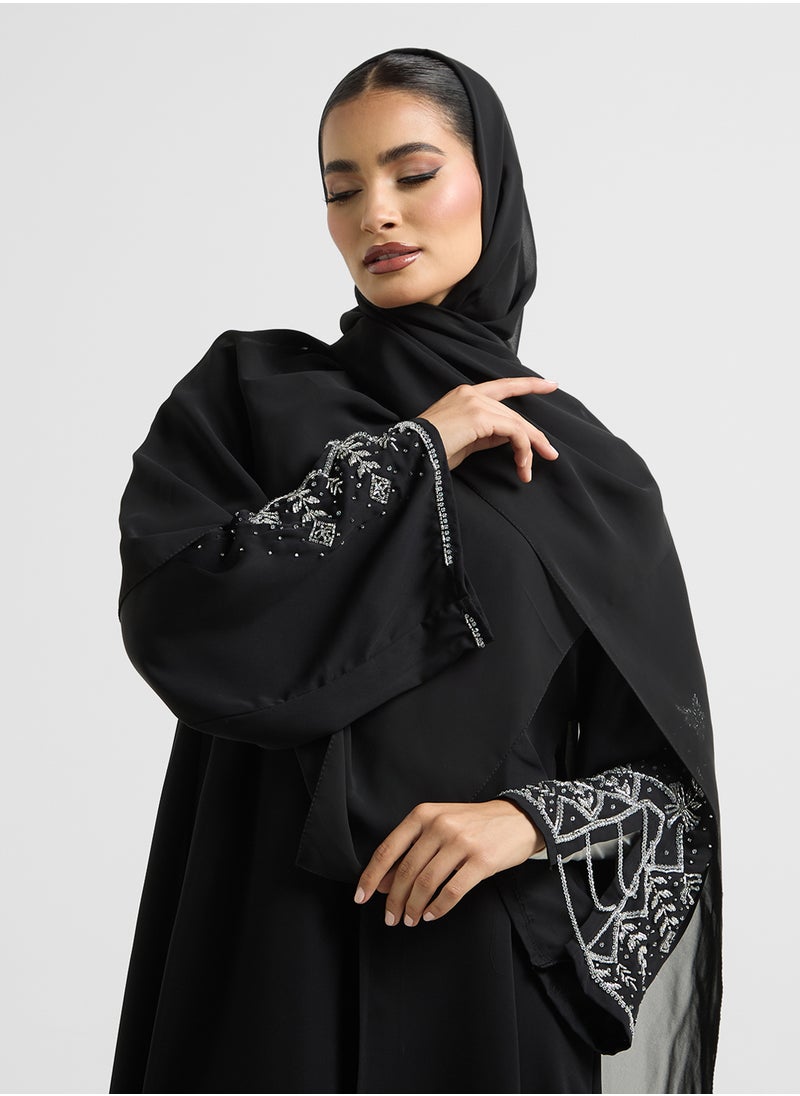 Khizana Embellished Abaya With Sheila  - Image 4