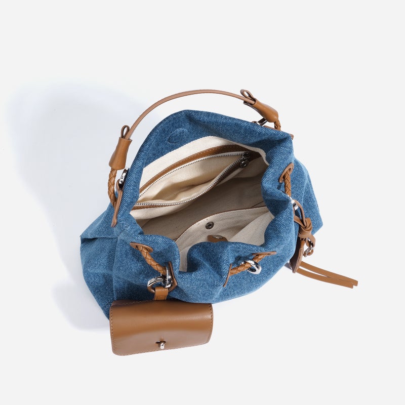 Bag Women'S Portable Bucket Bag 2025 Casual Fashion Shoulder Messenger Bag Easiest For Match New Summer Denim - Image 4