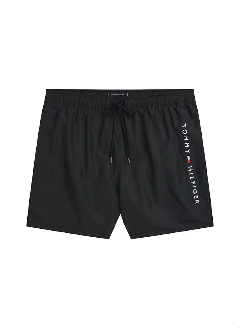Tommy Hilfiger Black Original Mid Length Swim Shorts for Men | Best Price UAE