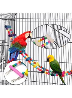 Hamiledyi Hamiledyi Bird Parrot Swing Chewing Toy Set 15PCS Wooden Hanging Bell with Hammock Climbing Ladders Colorful Pet Birds Cage Toys for Small Parakeet Cockatiel Conures Finches Budgie Macaws Love Birds  - Image 4