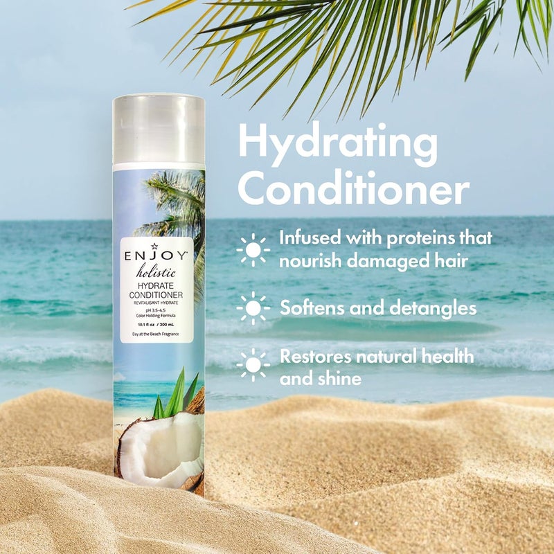 ENJOY Holistic Hydrate Conditioner  ProteinInfused Nourishing Treatment for Damaged Hair  Softens & Detangles  Sulfate & Paraben Free  Bergamot & Toasted Coconut Scent  101 Fl Oz - Image 2