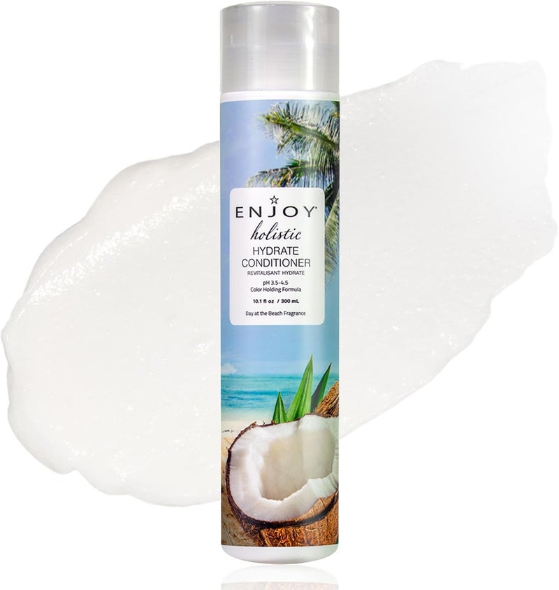 ENJOY Holistic Hydrate Conditioner  ProteinInfused Nourishing Treatment for Damaged Hair  Softens & Detangles  Sulfate & Paraben Free  Bergamot & Toasted Coconut Scent  101 Fl Oz - Image 1