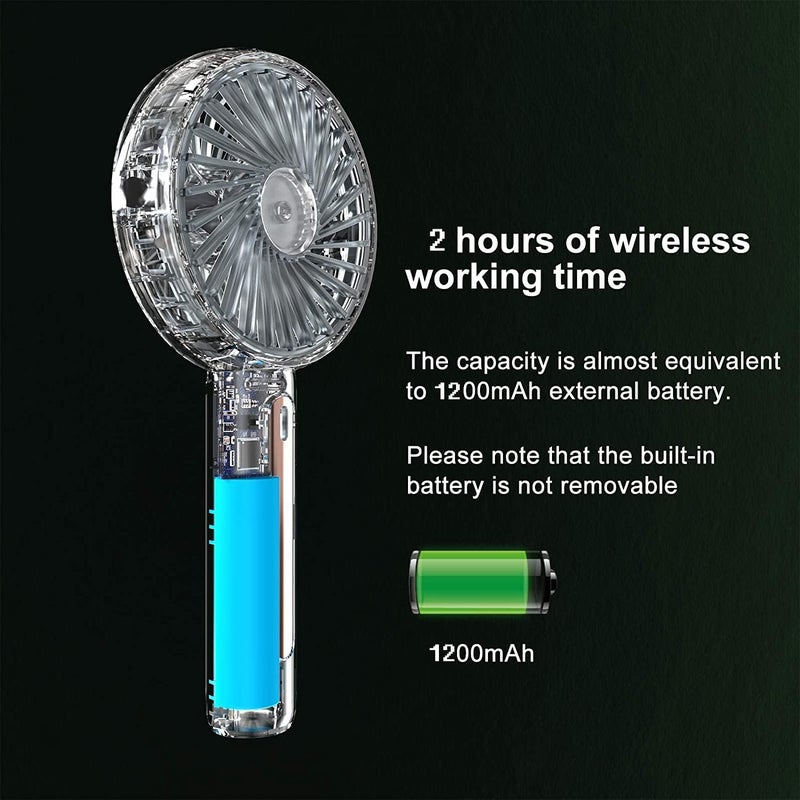 PADOM All user group compatible Handheld Fan, Portable Mini Fan Rechargeable with 4 Speeds, Hand Held USB Desk Fan with Cellphone Stand & Adjustable Angle for Office Home Outdoor Traveling (Green) Trendy economical quality - Image 5