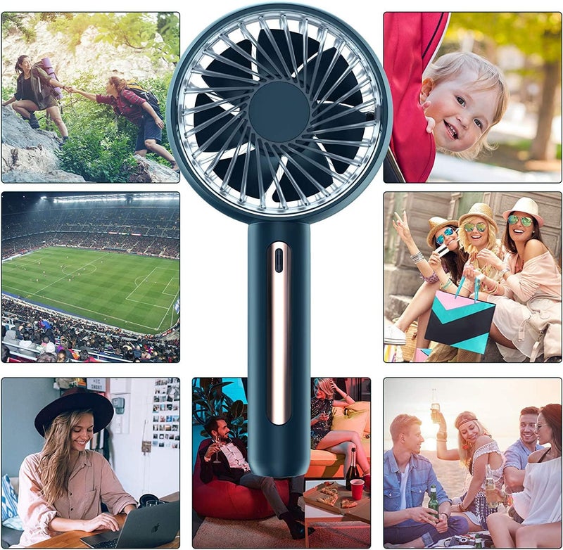 PADOM All user group compatible Handheld Fan, Portable Mini Fan Rechargeable with 4 Speeds, Hand Held USB Desk Fan with Cellphone Stand & Adjustable Angle for Office Home Outdoor Traveling (Green) Trendy economical quality - Image 3