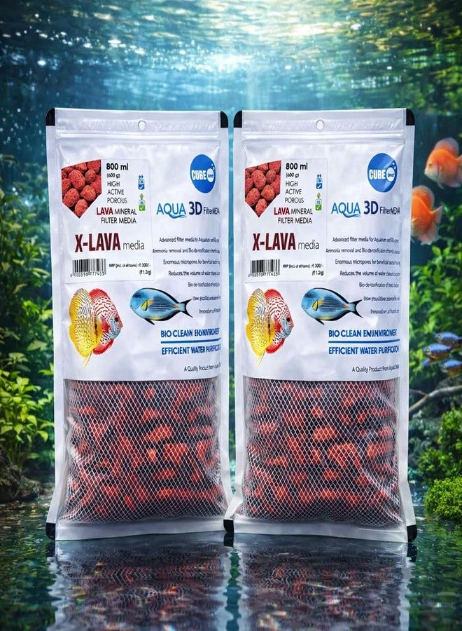 VAYINATO Aquatic Remedies X-Lava Filter Media, 800ML (600G) | The Finest Hand Picked Volcano Lava Porous and Water Treatment Filter Media for Aquarium (Pack of 2) - Image 1