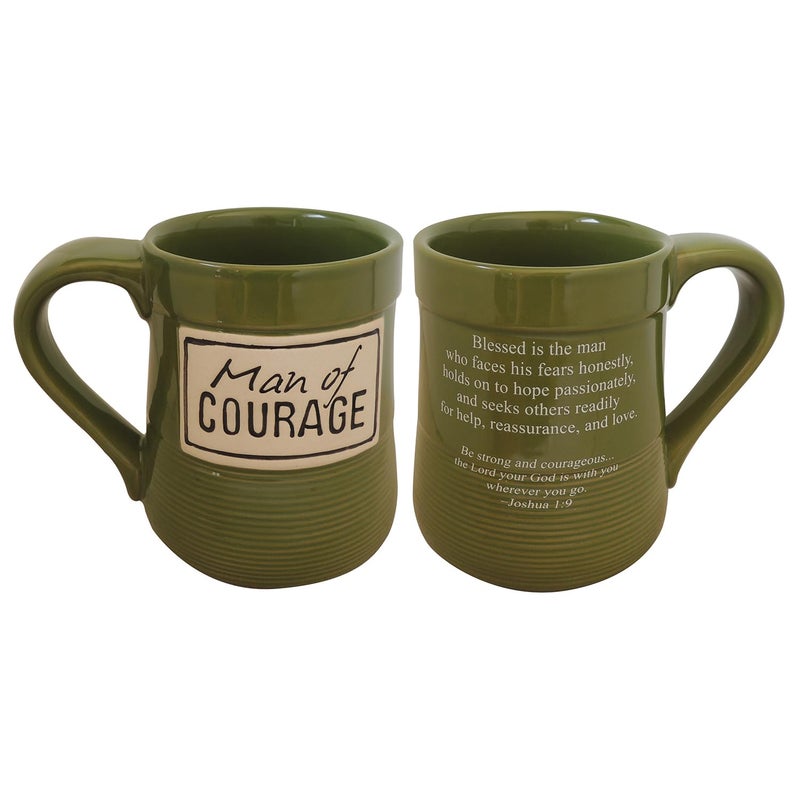 Abbey + CA Gift Abbey Gift Man of Courage Pottery Mug, 20 oz - 56804 - Image 1