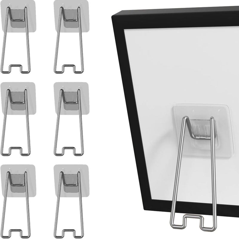 Picture Frame Stand 3pcs with Adhesive Easel Backing Stainless Steel Display Home Office - Image 1