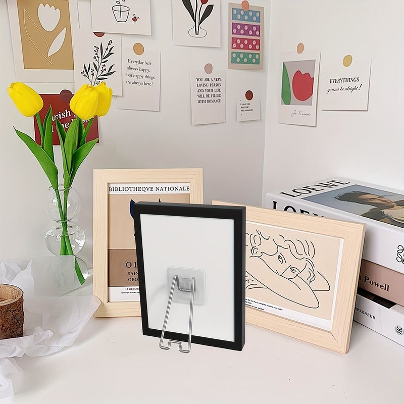 Picture Frame Stand 3pcs with Adhesive Easel Backing Stainless Steel Display Home Office - Image 2