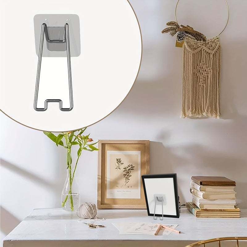 Picture Frame Stand 3pcs with Adhesive Easel Backing Stainless Steel Display Home Office - Image 5