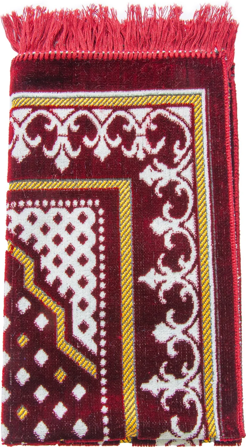 İhvan Ihvan Dodya Velvet Children's Prayer Rug - Claret Red