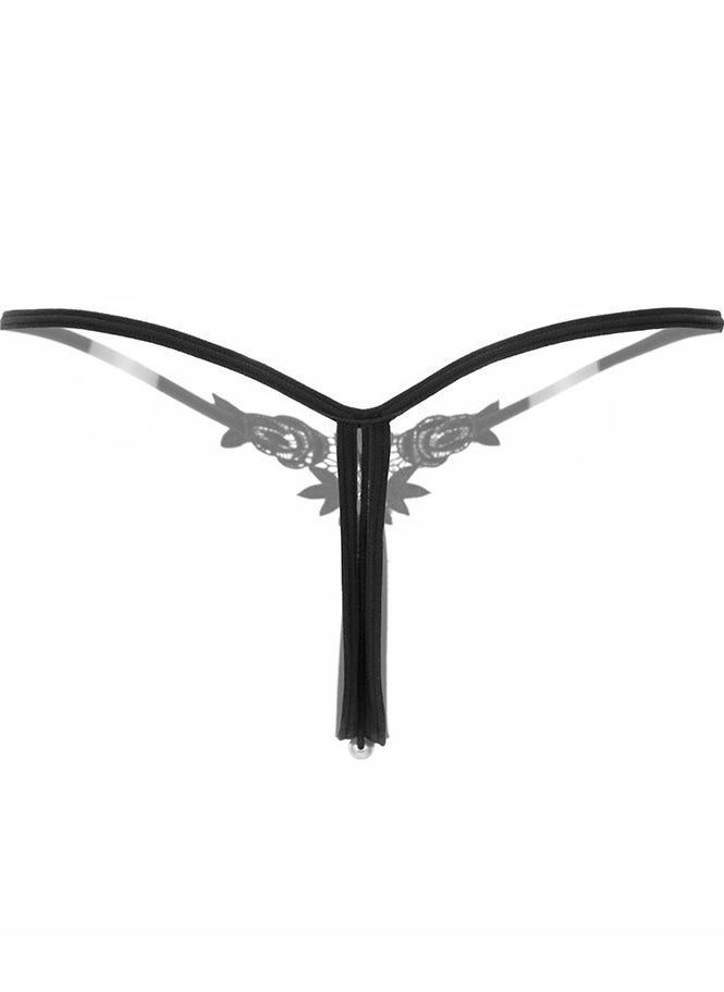 Generic Women Low Rise G-String Thong Panty Underwear Briefs With pearls  - Image 2