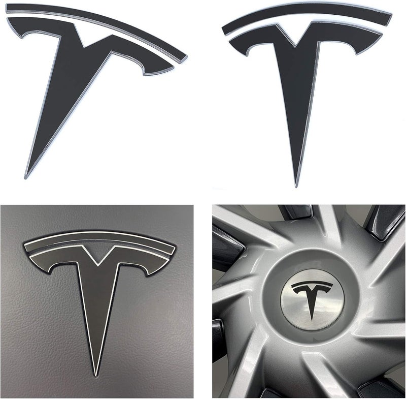Custom Cut Graphics Logo Decal Wrap for Tesla Model Y, 11-pc Set (Matte Black) - Image 1