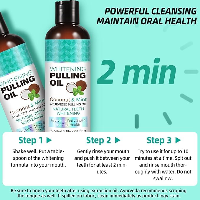 ZCPMFKC Coconut Oil Pulling for Fresh Breath and Oral Hygiene - Ayurvedic Expert Formulated | Supports Healthy Gums | Natural Teeth Whitening - Includes Tongue Scraper and Measuring Cup - 8 fl. oz - Image 4