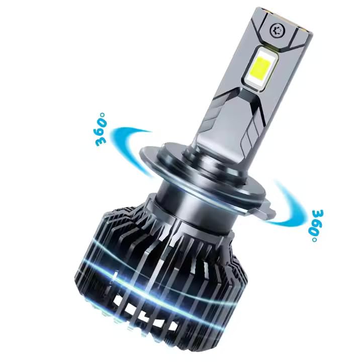 Audio Wheels H7 LED Headlight Bulbs – 160W High-Performance Lighting, 16,000 Lumens Brightness, 6000K Cool White Glow, Quick and Easy Installation for Enhanced Nighttime Visibility. - Image 4