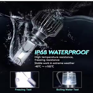 Audio Wheels H7 LED Headlight Bulbs – 160W High-Performance Lighting, 16,000 Lumens Brightness, 6000K Cool White Glow, Quick and Easy Installation for Enhanced Nighttime Visibility. - Image 5