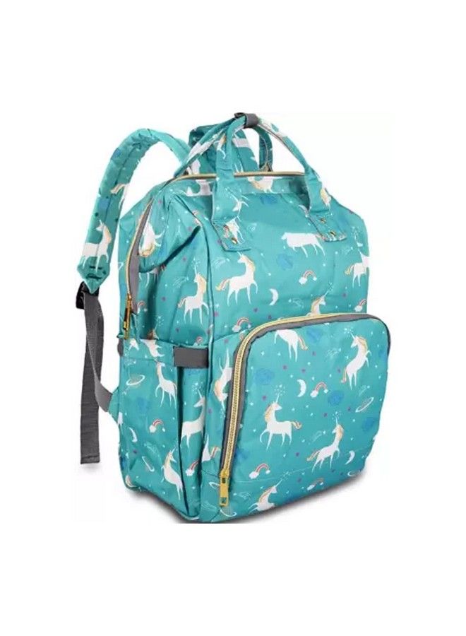 Chinmay Kids Diaper Bag Nursing Maternity Backpack Waterproof Multifunctional Travel Bag Large Size (20 X 18 X 40 Cms)(Blue) (Green Unicorn)  - Image 2