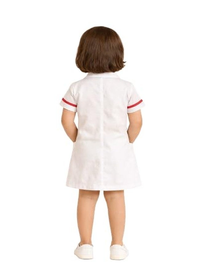 Nic Kids Nurse Community Helper Costume For Kids Girls | Nurse Fancy Dress Competition Costume (5-6 Years) - Image 2
