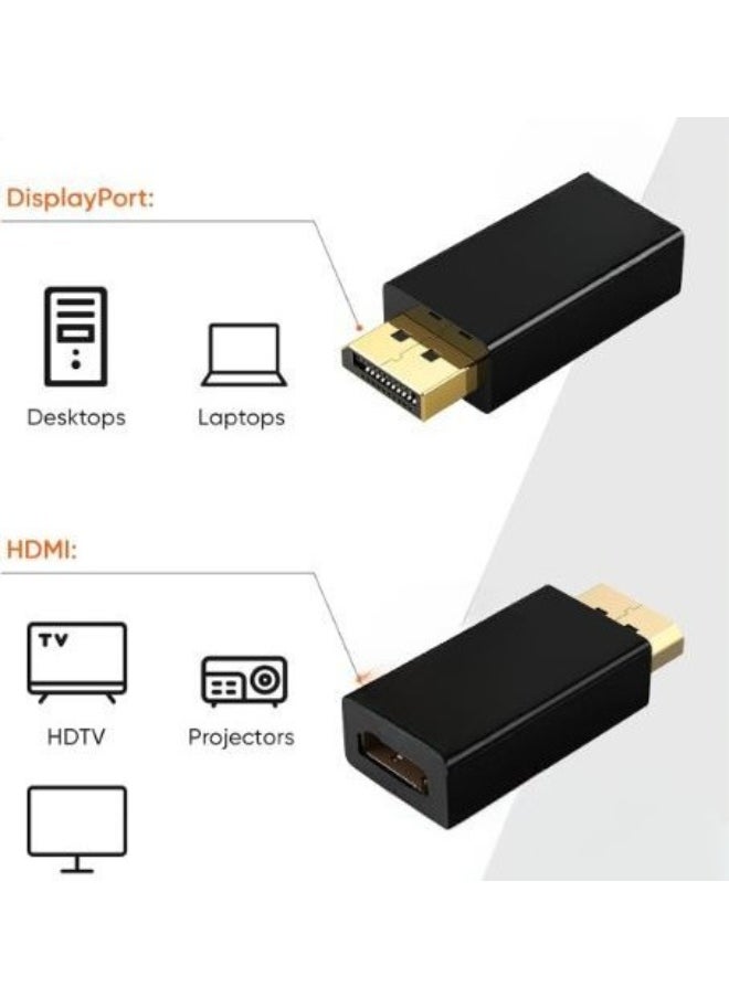 ماركة غير محددة كيبل محول منفذ عرض إلى HDMI بدقة 4K عند 30 هيرتز – DP ذكر إلى HDMI أنثى  - Image 3
