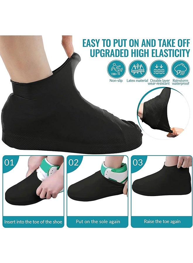 5 أزواج من أغطية الأحذية المقاومة للماء، غير مقاومة للماء مقاومة للمطر السيليكون الواقي من غطاء الأحذية للرجال، النساء -ل - Image 3
