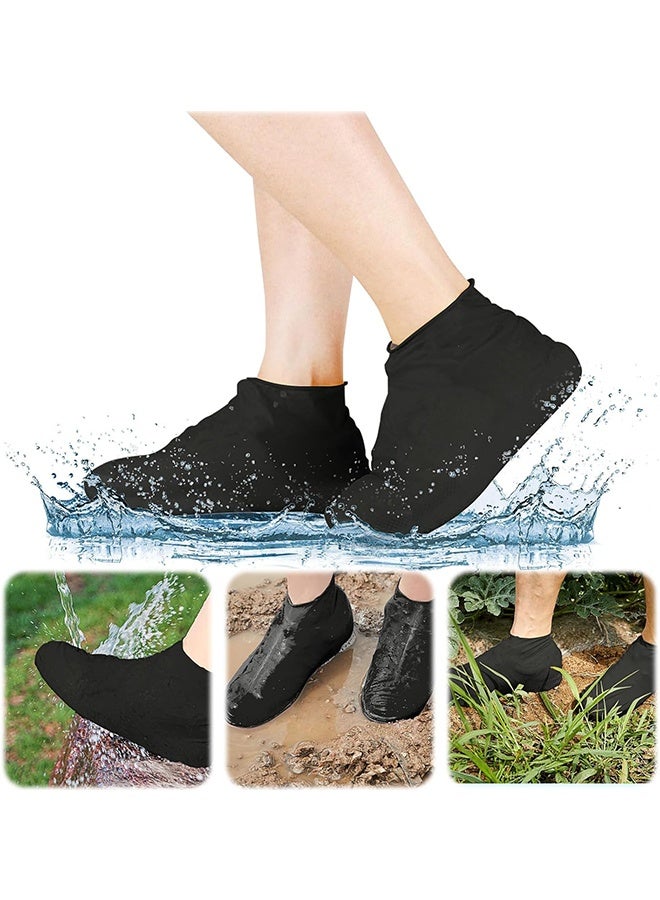 5 أزواج من أغطية الأحذية المقاومة للماء، غير مقاومة للماء مقاومة للمطر السيليكون الواقي من غطاء الأحذية للرجال، النساء -ل - Image 1