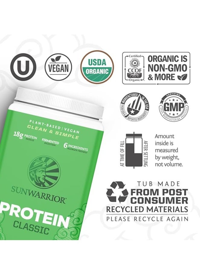 Sunwarrior Sunwarrior Classic Clean & Simple Organic Protein Powder Chocolate – Plant-Based, Keto-Friendly, 750g  - Image 3