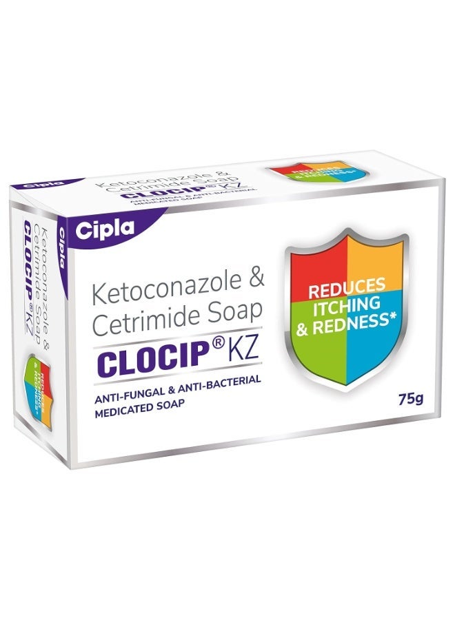 Cipla صابون سيبلا كلوسيب KZ - صابون من الدرجة 1 يقاوم العدوى الفطرية والحكة - عبوة من 12 75 جرام - Image 2