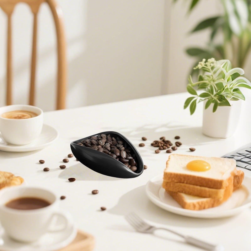 Ceramic Coffee Dosing Cup Set 3 Pcs Triangle Bowl Glass Sprayer Metal Spoon - Image 3