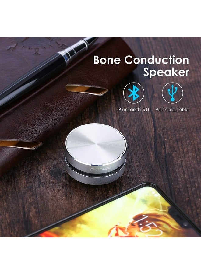 vapeonly مكبر صوت بلوتوث ميني بتقنية توصيل العظام محمول لاسلكي مكبر صوت ستيريو بصوت جهير إبداعي مكبر صوت محمول بحجم ميني مشغل موسيقى للمنزل، في الهواء الطلق، السفر (فضي) - Image 1