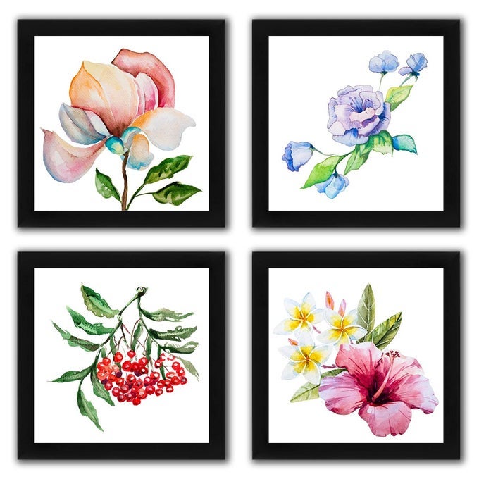 BOTANICAL WALL HANGINGS FOR HOME DECORATION FRAME SIZE 9X9 POSTER SIZE 8X8 INCH